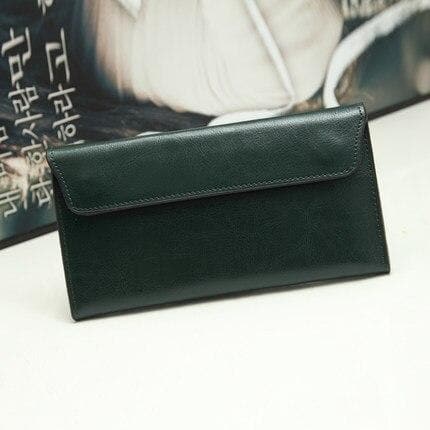 SUOAI Genuine Leather Wallet Women High Quality Soft Long Purse Fashion Female Wallets Card Holder