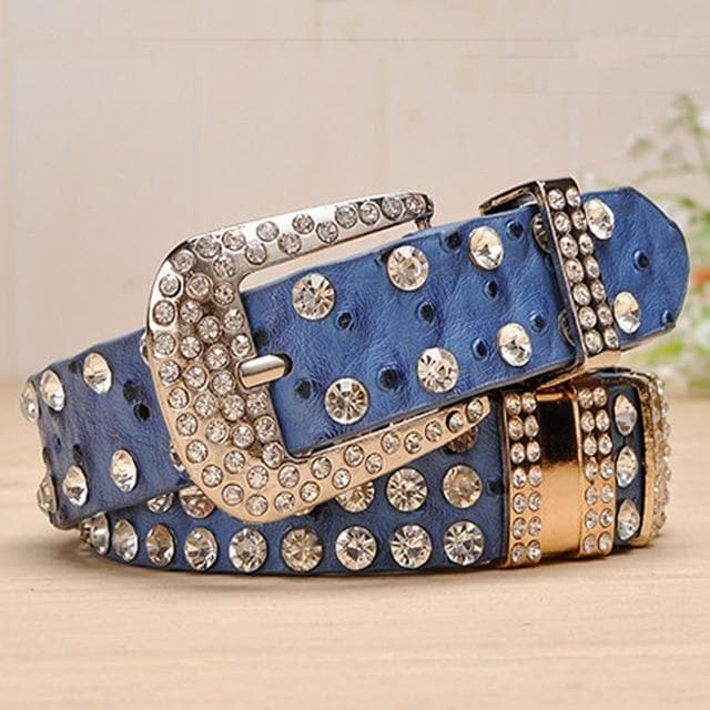 New Fashion Rhinestone belts for women Luxury Designer Genuine leather belt High quality Cow second layer skin strap female