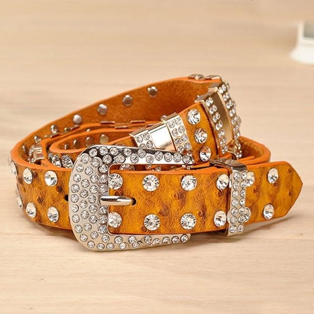 New Fashion Rhinestone belts for women Luxury Designer Genuine leather belt High quality Cow second layer skin strap female
