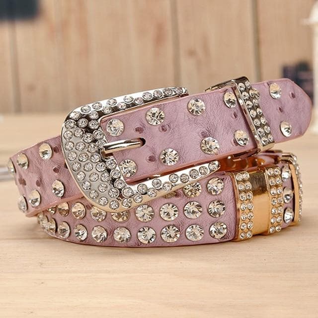 New Fashion Rhinestone belts for women Luxury Designer Genuine leather belt High quality Cow second layer skin strap female