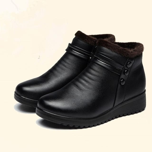 Genuine Leather Ankle Warm Boots