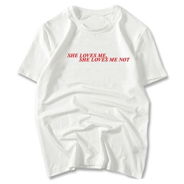 Hillbilly New Gold Yellow Women's Fashion T-shirts Letter She Lover Me She Lover Me Not Gay T shirts Sweet Cute Loose Girl Tops