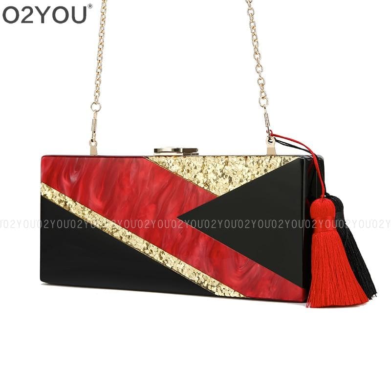 Pearl Striped Small Women Messenger Bags Clutch Bag Mini Shoulder Bags Women Handbags Crossbody Long Acrylic Clutch Box Bag