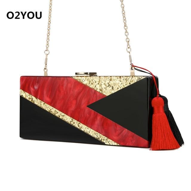 Pearl Striped Small Women Messenger Bags Clutch Bag Mini Shoulder Bags Women Handbags Crossbody Long Acrylic Clutch Box Bag