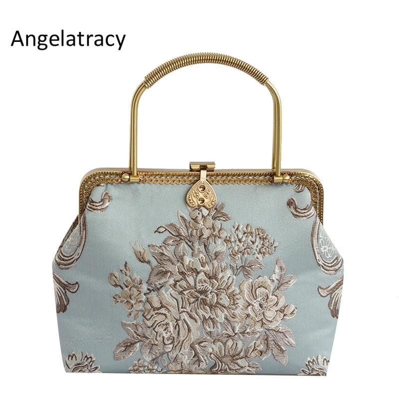 Angelatracy New Jacquard Luxury Handbags Women Bags Designer Retro Women Messenger Bags Hand Bag Lady Silver bolsa feminina