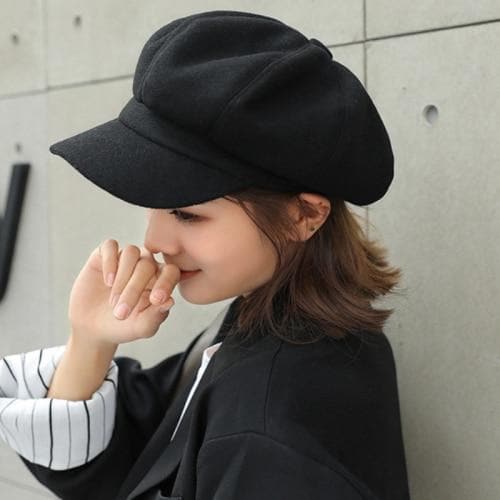 HT1990 Auutmn Winter Hats for Women Solid Plain Octagonal Newsboy Cap Men Ladies Casual Wool Hat Winter Beret Women Painter Cap