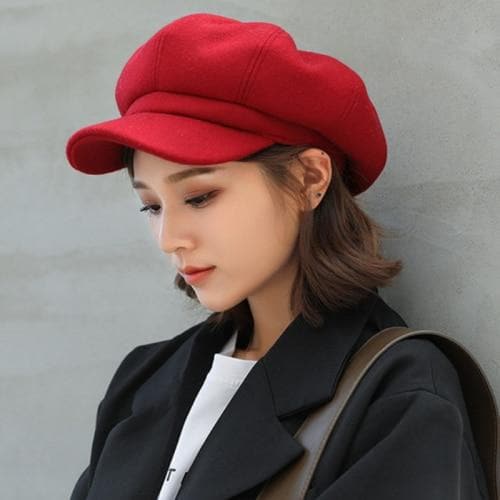 HT1990 Auutmn Winter Hats for Women Solid Plain Octagonal Newsboy Cap Men Ladies Casual Wool Hat Winter Beret Women Painter Cap