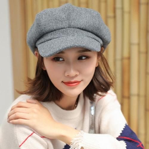 HT1990 Auutmn Winter Hats for Women Solid Plain Octagonal Newsboy Cap Men Ladies Casual Wool Hat Winter Beret Women Painter Cap