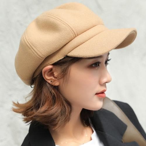 HT1990 Auutmn Winter Hats for Women Solid Plain Octagonal Newsboy Cap Men Ladies Casual Wool Hat Winter Beret Women Painter Cap