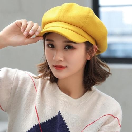 HT1990 Auutmn Winter Hats for Women Solid Plain Octagonal Newsboy Cap Men Ladies Casual Wool Hat Winter Beret Women Painter Cap