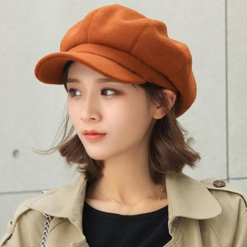 HT1990 Auutmn Winter Hats for Women Solid Plain Octagonal Newsboy Cap Men Ladies Casual Wool Hat Winter Beret Women Painter Cap