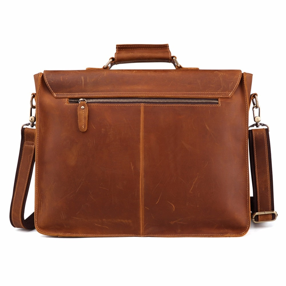 High Quality Genuine Leather Men Briefcase Casual Messenger Laptop Bag Business Men Briefcase Bag for Document Shoulder Bag