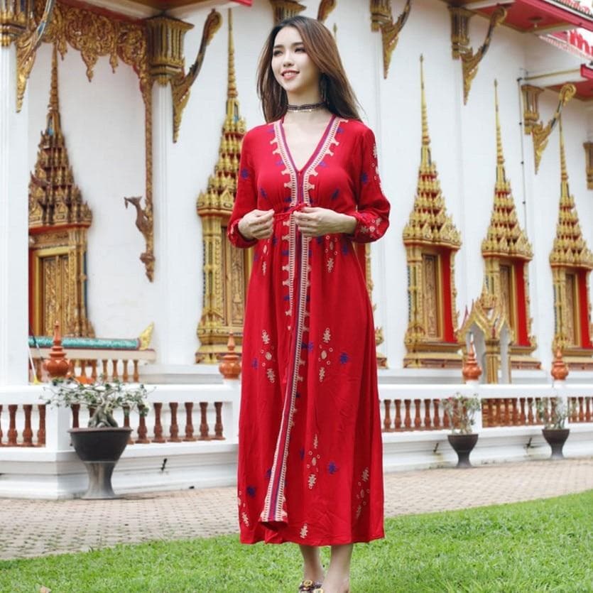 New Sari India Women Clothing cotton Pakistan Women Clothing Indian Top Long Blouse National style embroidered dress