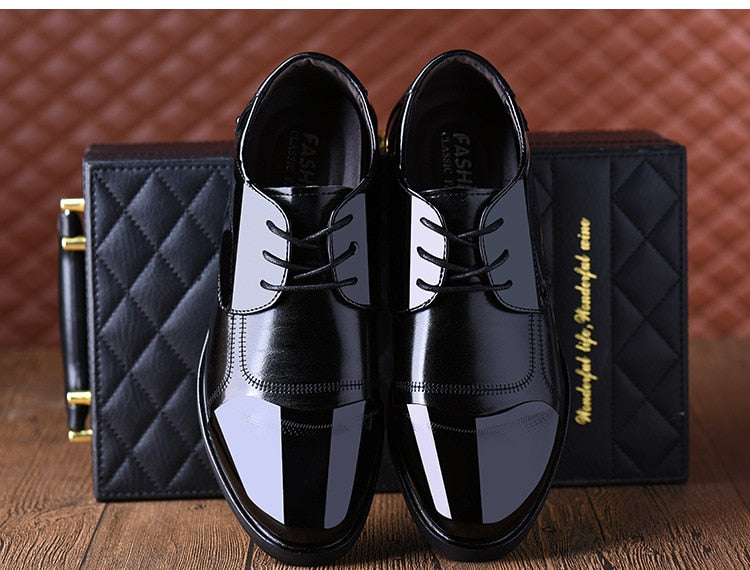 6CM Invisible Height Increase Patent Leather Shoes for Men Wedding Elegant Dress Shoes Men Business Shoes
