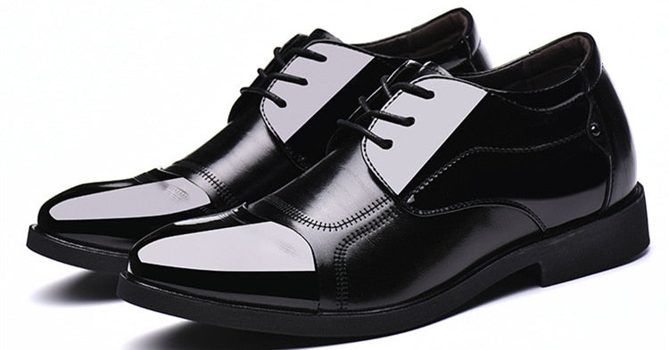 6CM Invisible Height Increase Patent Leather Shoes for Men Wedding Elegant Dress Shoes Men Business Shoes