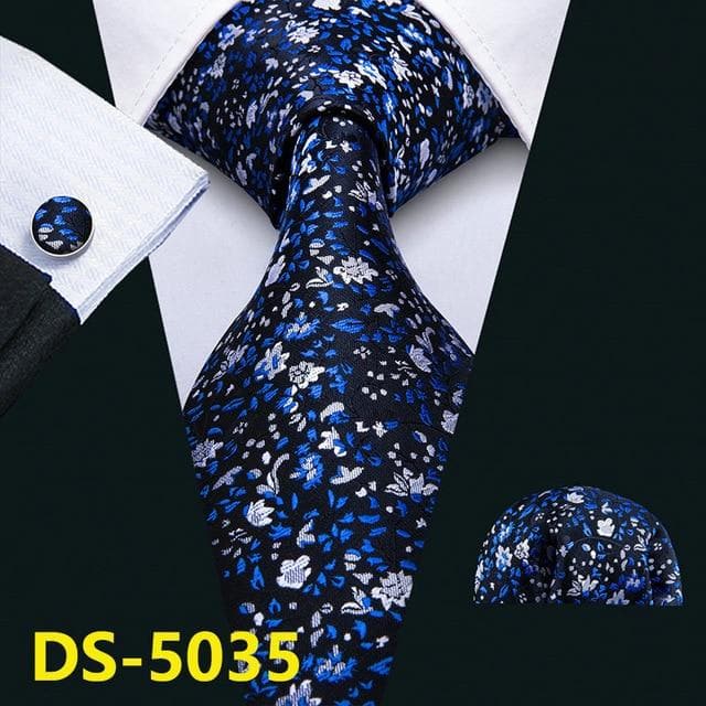Men Tie Gold Navy Striped 100% Silk Tie Barry.Wang 3.4" Jacquard Party Wedding Woven Fashion Designers Necktie For Men DS-5032