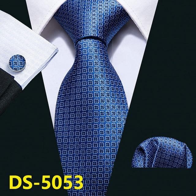Men Tie Gold Navy Striped 100% Silk Tie Barry.Wang 3.4" Jacquard Party Wedding Woven Fashion Designers Necktie For Men DS-5032