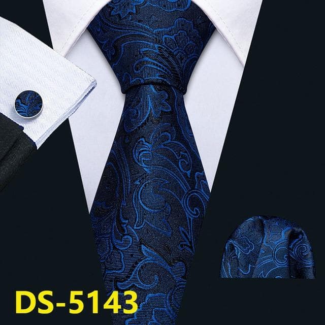 Men Tie Gold Navy Striped 100% Silk Tie Barry.Wang 3.4" Jacquard Party Wedding Woven Fashion Designers Necktie For Men DS-5032