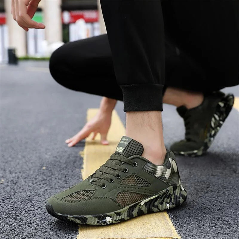 Men Air Mesh Shoes Camouflage Sneaker Male Lace Up Casual Shoes Women Breathable Walk Sneakers