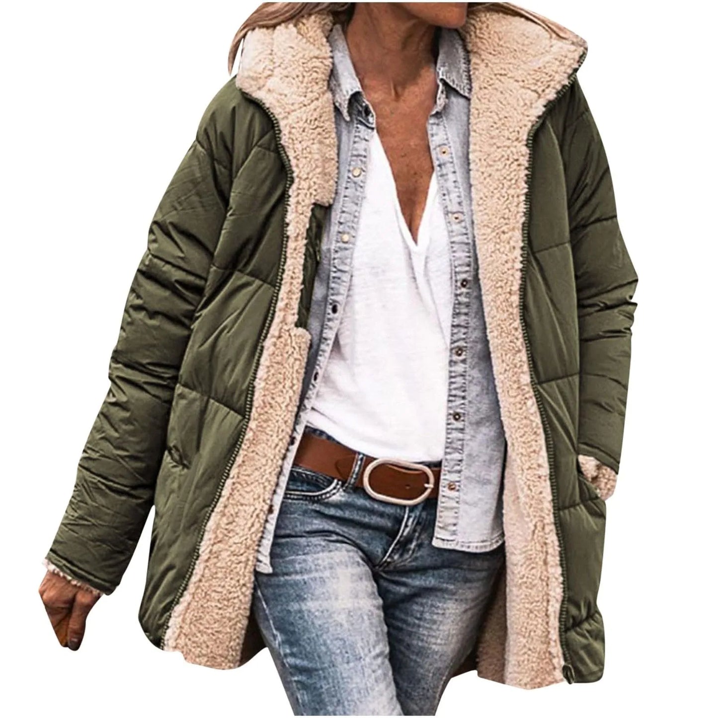 New Winter Women Cotton Jacket Fleece Casual Slim Coat Hooded Parkas Wadded Warm Overcoat Plus Size Female Coat