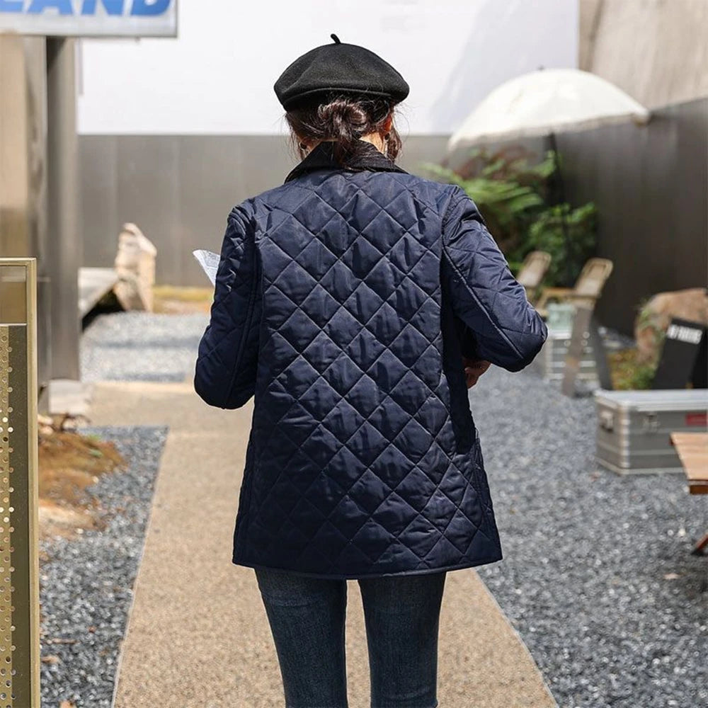 Winter Jacket Women Fashion Warm Thick Patchwork Short Style Cotton padded Parkas Coat Turn Down Collar Winter Clothes Women