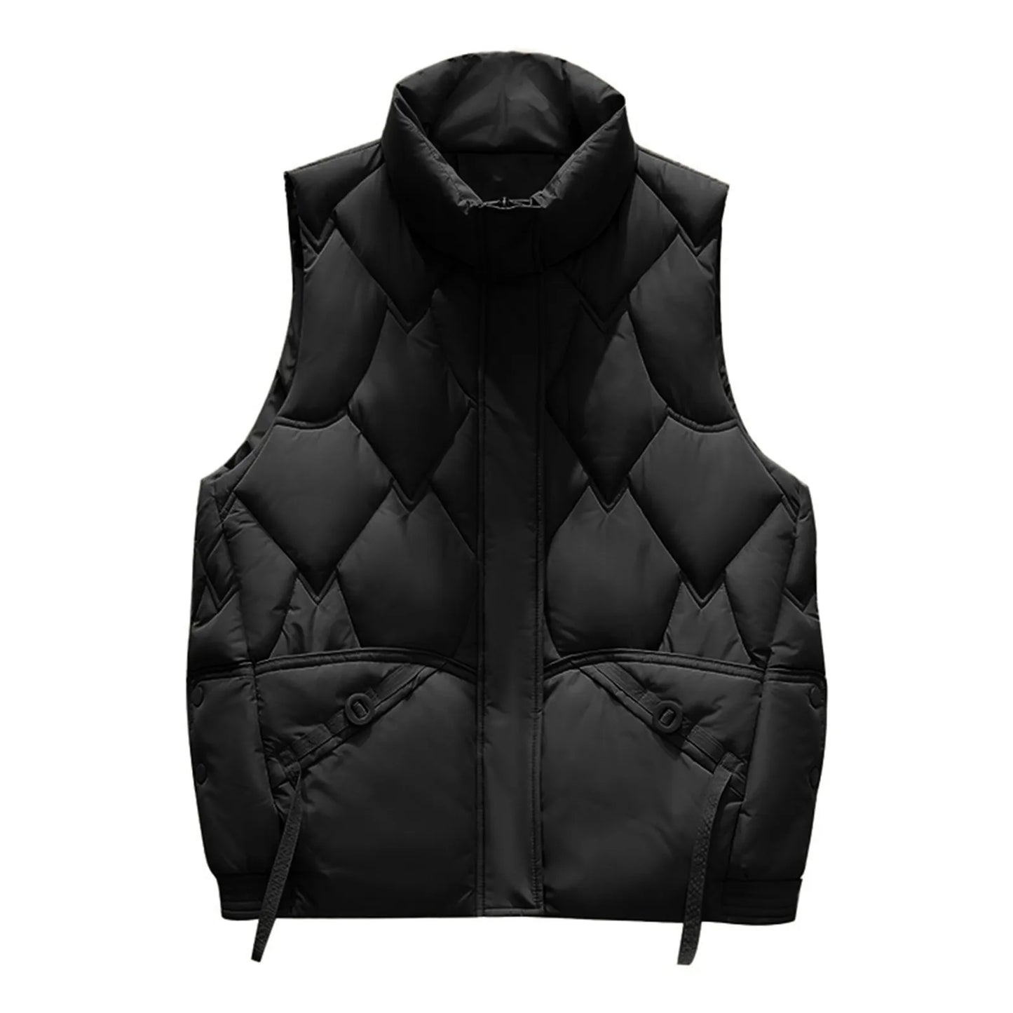 Fall Winter Jacket For Women Loose Thicken Coat Solid Standing Collar Vest