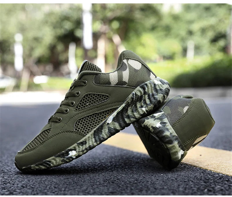 Men Air Mesh Shoes Camouflage Sneaker Male Lace Up Casual Shoes Women Breathable Walk Sneakers