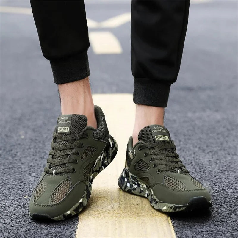 Men Air Mesh Shoes Camouflage Sneaker Male Lace Up Casual Shoes Women Breathable Walk Sneakers