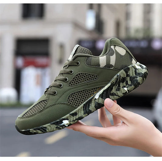 Men Air Mesh Shoes Camouflage Sneaker Male Lace Up Casual Shoes Women Breathable Walk Sneakers
