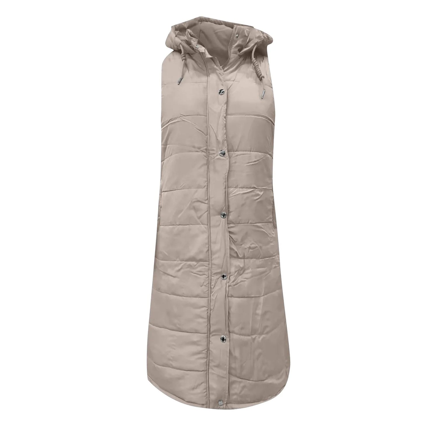 Women's waistcoats Fall And Winter Temperament Sleeveless Cardigan jacket Mid-length Cotton padded Vest Coat Winter outerwear