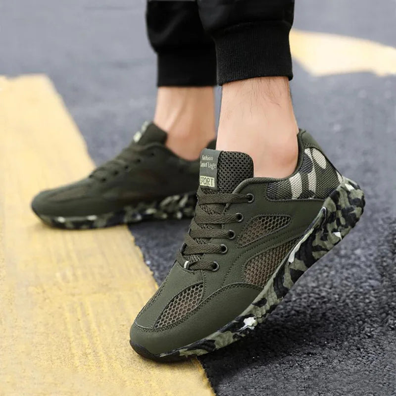 Men Air Mesh Shoes Camouflage Sneaker Male Lace Up Casual Shoes Women Breathable Walk Sneakers