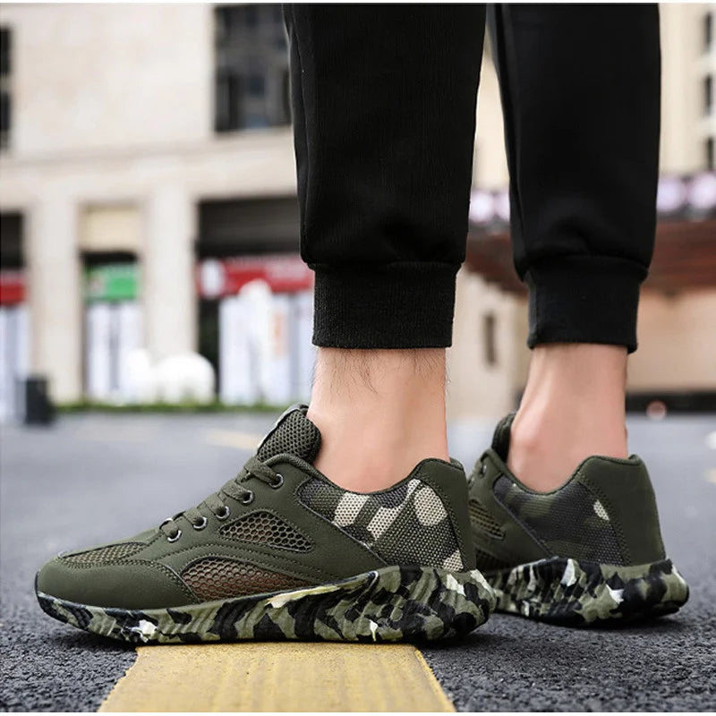 Men Air Mesh Shoes Camouflage Sneaker Male Lace Up Casual Shoes Women Breathable Walk Sneakers