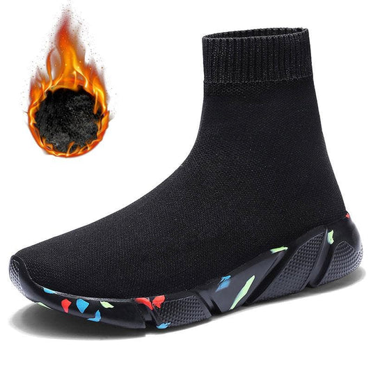 MWY Breathable Winter Ankle Shoes Women Socks Shoes Woman Sneakers Casual Elasticity Warm Platform Shoes Mujer tenis feminino
