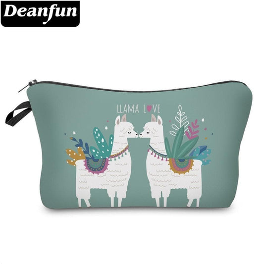 Deanfun Waterproof Makeup Bag Printing Llama Love Cosmetic Bags Travel Cosmetic Pouchs Organizer Storage 51434