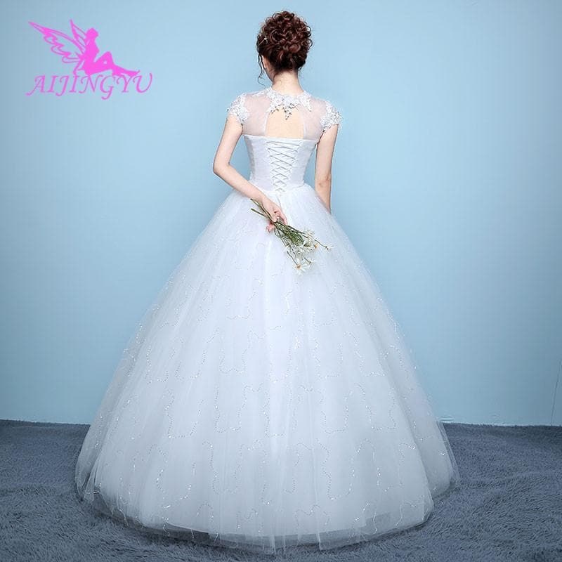 Elegant new hot selling ball gown lace up back formal wedding dress