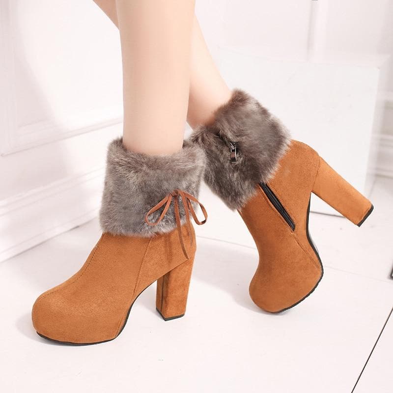 Fur Warm  High Heel Boots