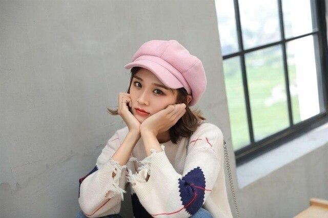 MAERSHEI wool Women Beret Autumn Winter Octagonal Cap Hats Stylish Artist Painter Newsboy Caps Black Grey Beret Hats