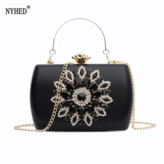 NYHED Evening Bag Women Wedding Clutches Diamond Handbag For Lady Chains Small Pouch