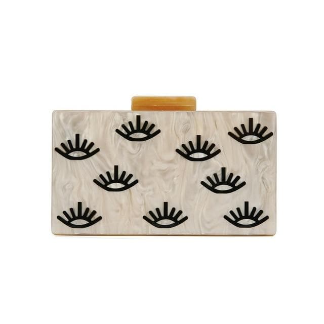 Ethnic Evil Eye Bag Purse Acrylic Box Clutches Travel Lady Party Women Bride Evening Handbgas Purse Wallet Brand Acrylic Bags