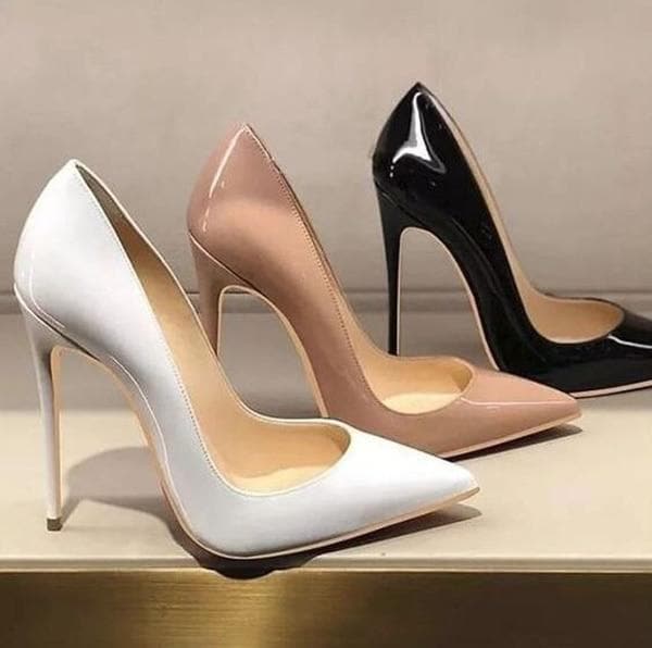 Simply gorgeous! Premium Quality Red Patent Leather Wedding Shoes Bride Pointed Toe Female Shoes Stiletto Heels Party Dress Women Shallow Pumps