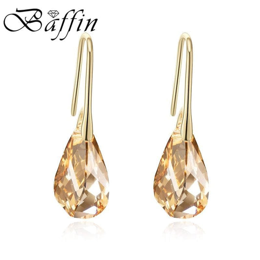 BAFFIN New Trendy Gold Helix Pendant Drop Earrings Crystals From Swarovski For Women Party Statement Indian Jewelry Friends Gift