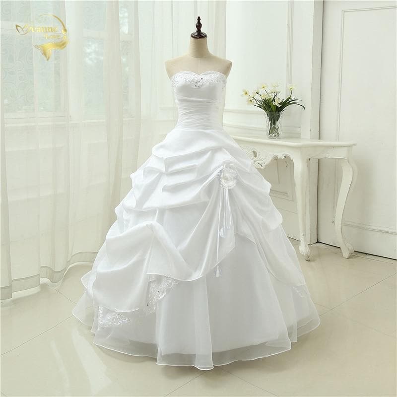 Wedding Gown A line Vestido De Noiva Applique Sequins Sweetheart Casamento White Ivory Plus Size Wedding Dress