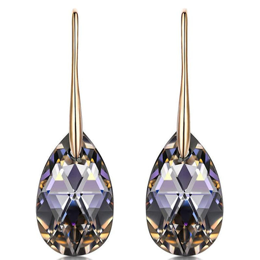 Hermosa 925 Sterling Silver Teardrop Dangle Earrings With Crystals from Swarovski Hypoallergenic Jewelry Gift Box Packing