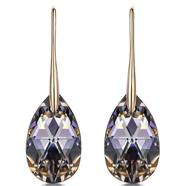 Hermosa 925 Sterling Silver Teardrop Dangle Earrings With Crystals from Swarovski Hypoallergenic Jewelry Gift Box Packing