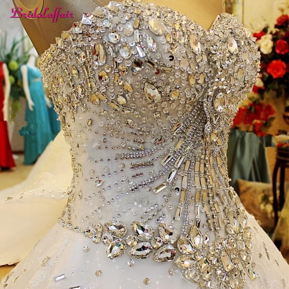 Premium Collections - Luxury Pearls Wedding Dress a line Shiny Wedding Gown Sweetheart Corset Wedding Dresses
