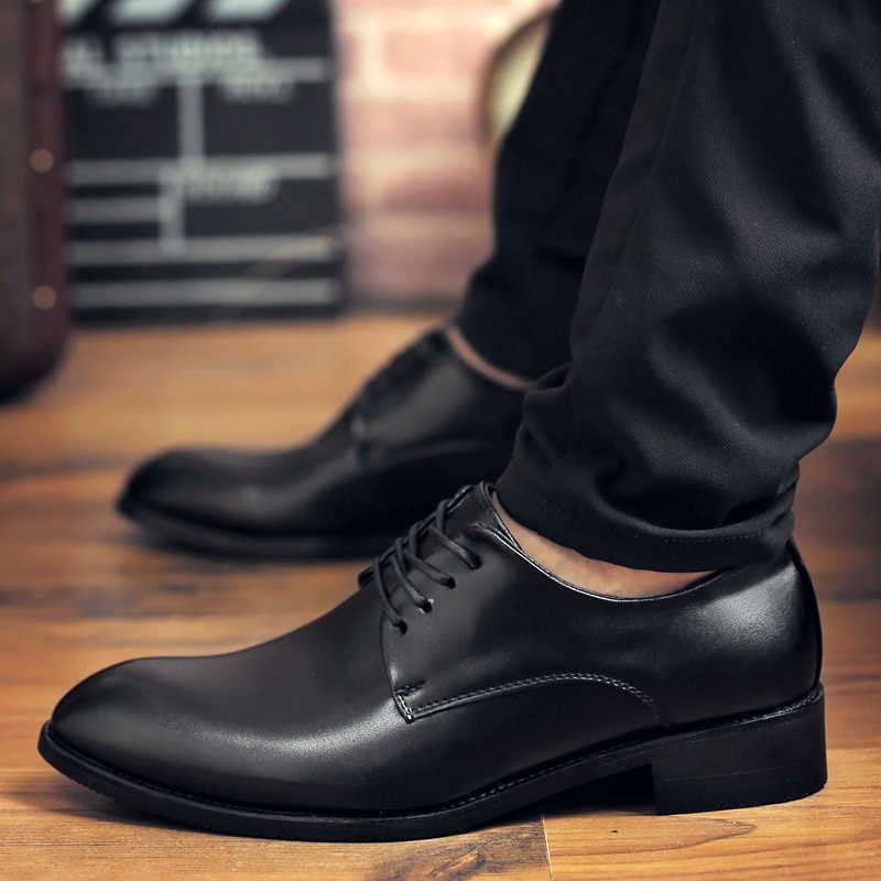 High Quality Genuine Leather Men Dress Shoes Comfortable Casual Formal Business Wedding Dress Shoes