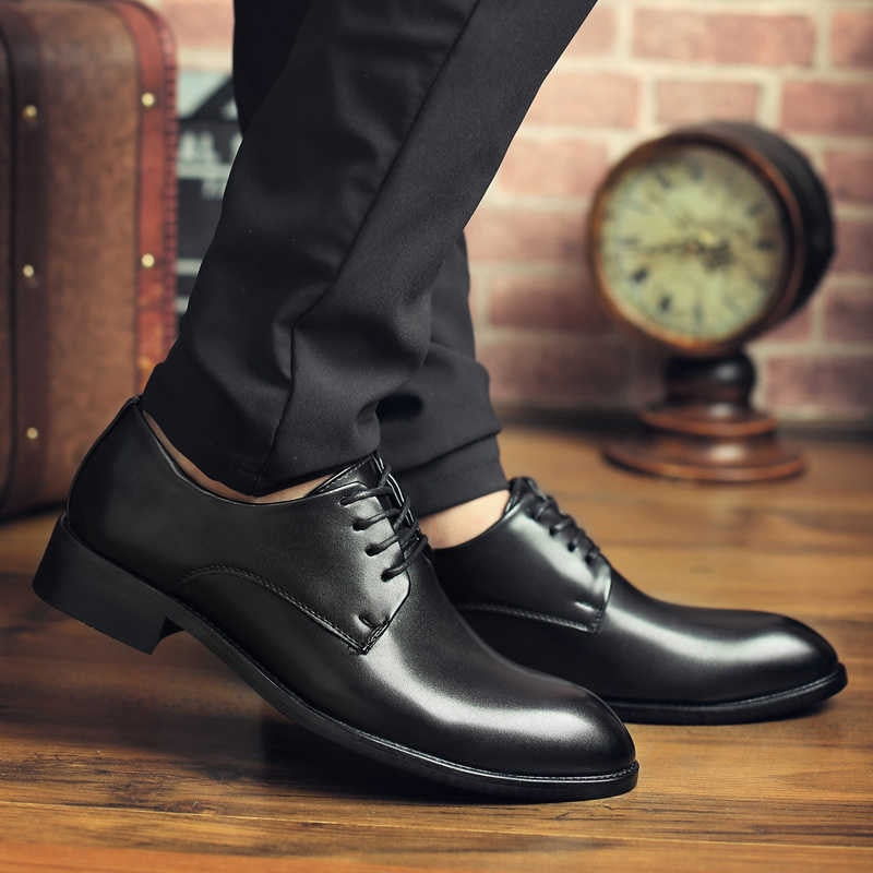 High Quality Genuine Leather Men Dress Shoes Comfortable Casual Formal Business Wedding Dress Shoes