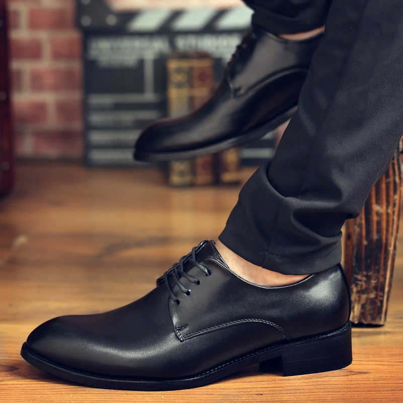 High Quality Genuine Leather Men Dress Shoes Comfortable Casual Formal Business Wedding Dress Shoes