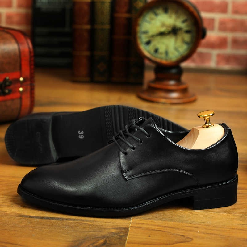 High Quality Genuine Leather Men Dress Shoes Comfortable Casual Formal Business Wedding Dress Shoes