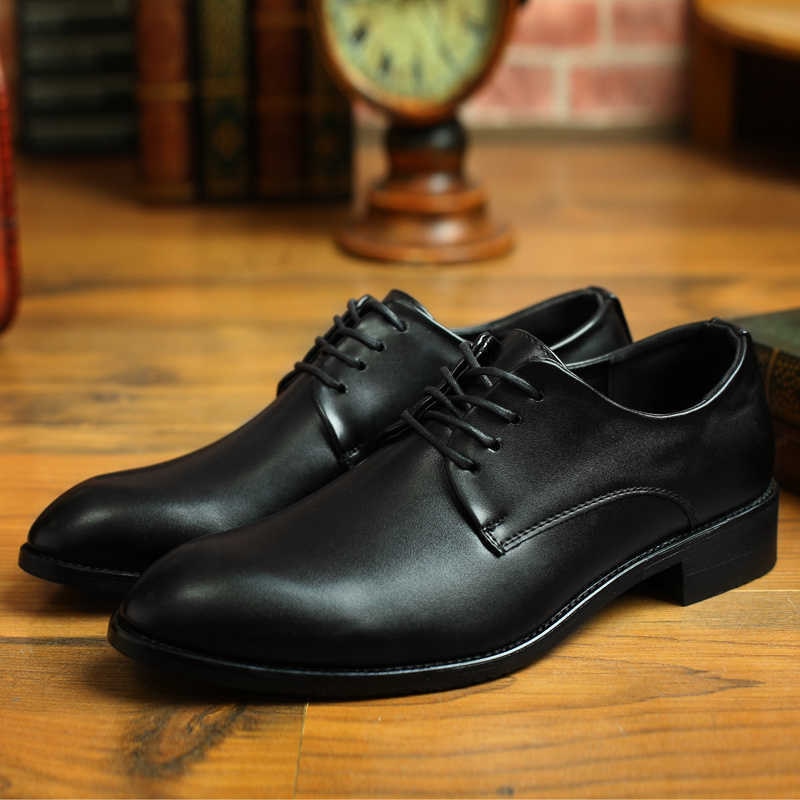 High Quality Genuine Leather Men Dress Shoes Comfortable Casual Formal Business Wedding Dress Shoes